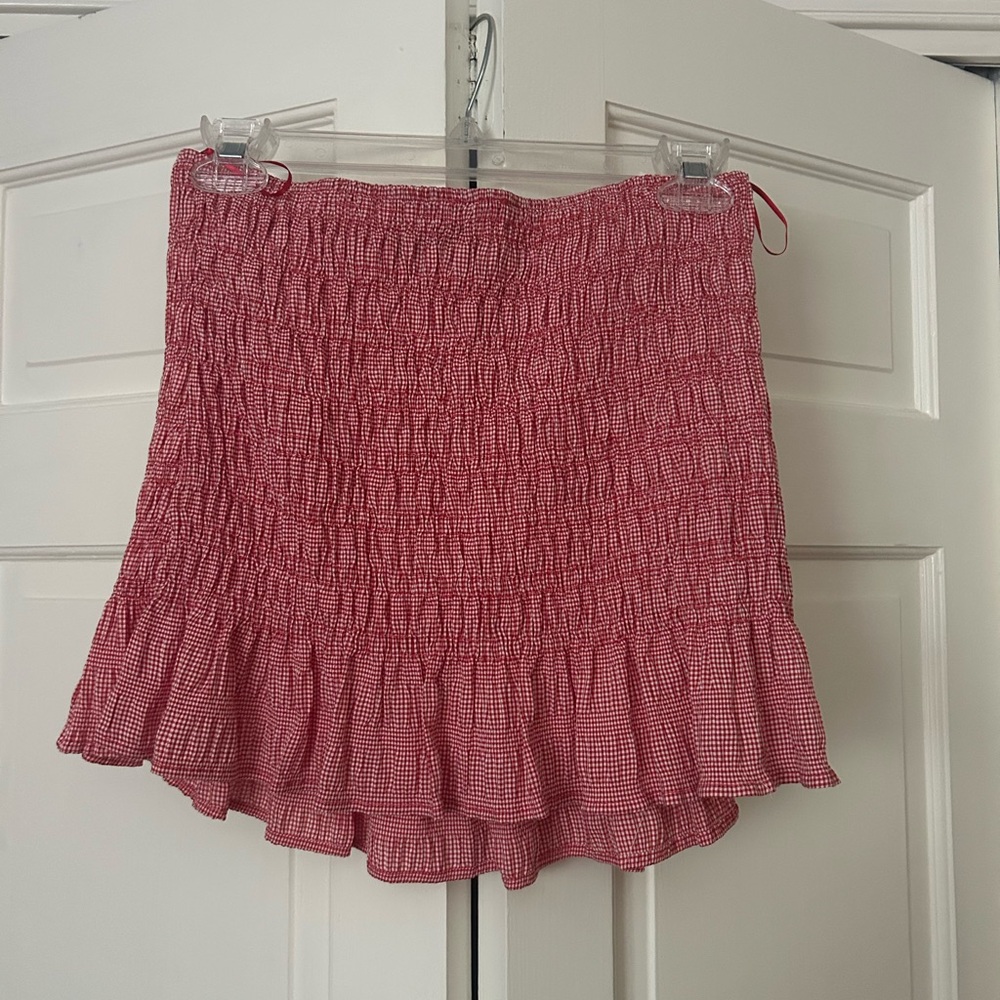 Zara Red Textured Mini Skirt